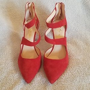 Nine west Suede size 8 Red heels